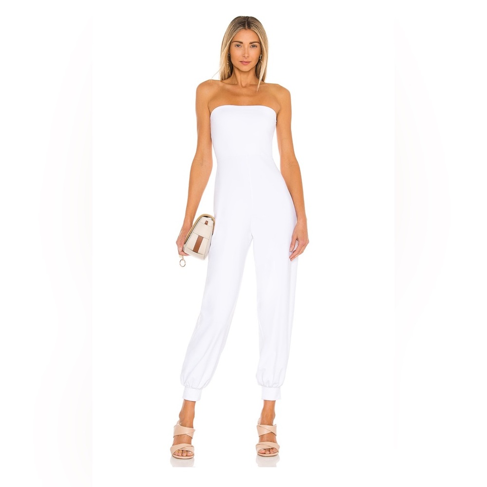 Susana Monaco Strapless Cuffed Ankle Jumpsuit